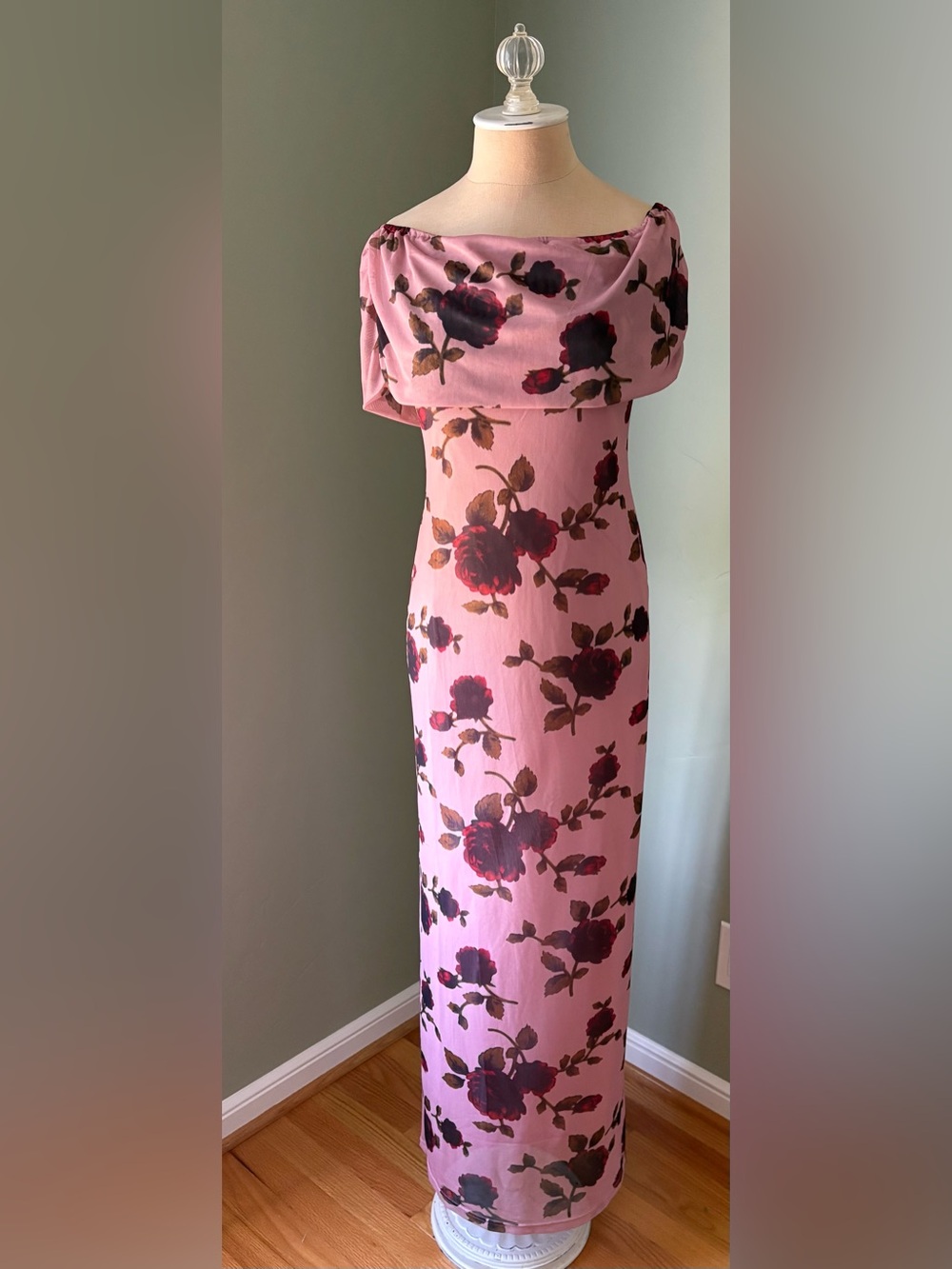 Petal & Pup Pink Floral Off-Shoulder Maxi Dress